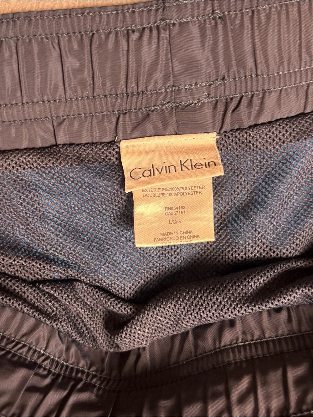 Calvin Klein Men's L Swim Trunks Colorblock Blue Navy‎ Mesh Lining Board Shorts
